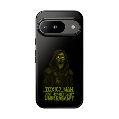 Phone Case — 'Toxic? Nah, Just Prophetically Unpleasant' Neon Grim Reaper Protective Cover