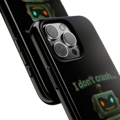 Phone Case — "I Don't Crash... I Recalibrate" Retro Robot Protective Cover