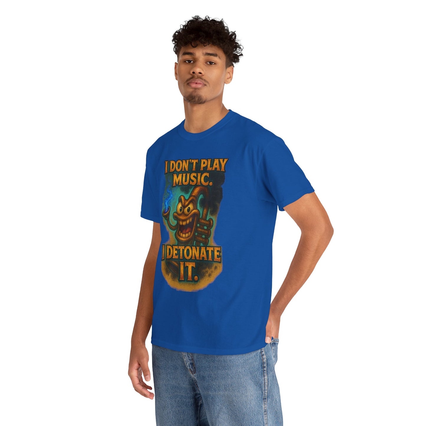 I Don’t Play Music I Detonate It T-Shirt | Cartoon Bomb Character