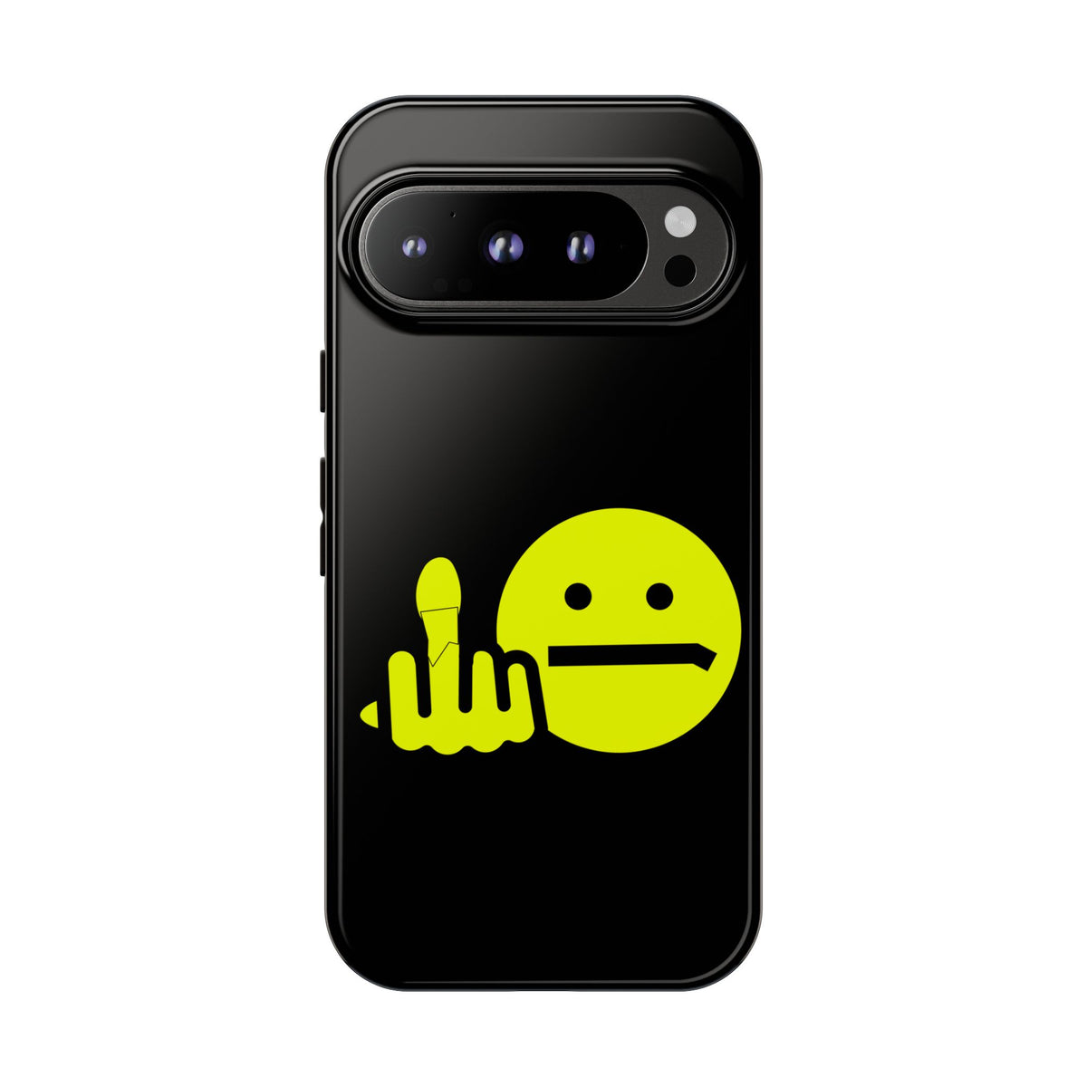 Phone Case — Neon Middle Finger Emoji Graphic