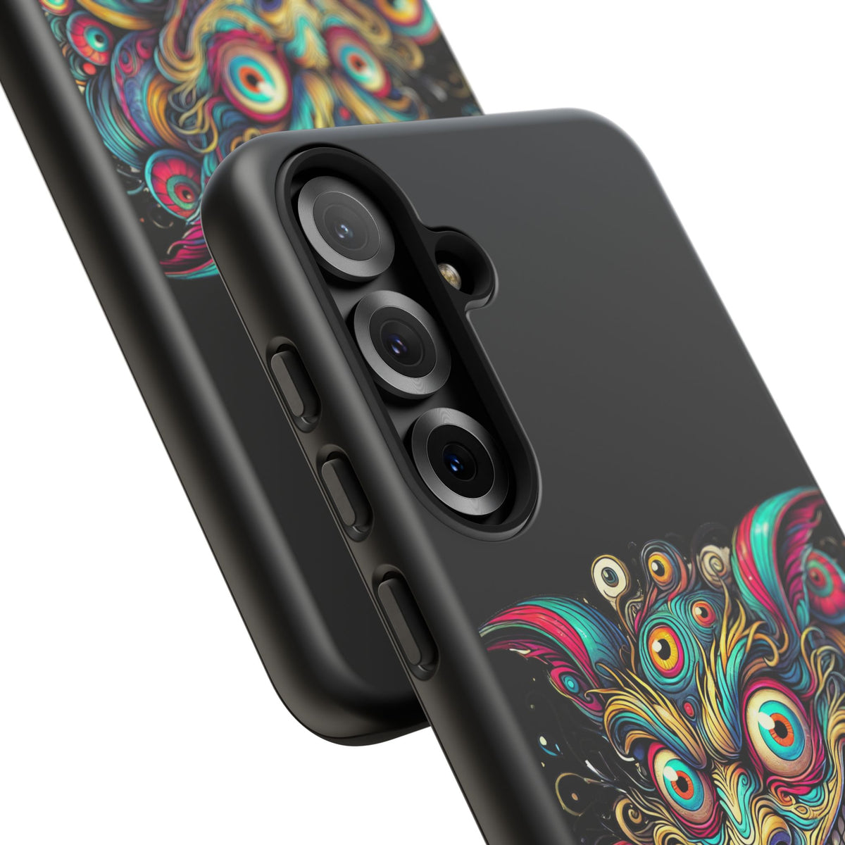 Psychedelic Mischief Phone Case — Colorful Grinning Monster Design