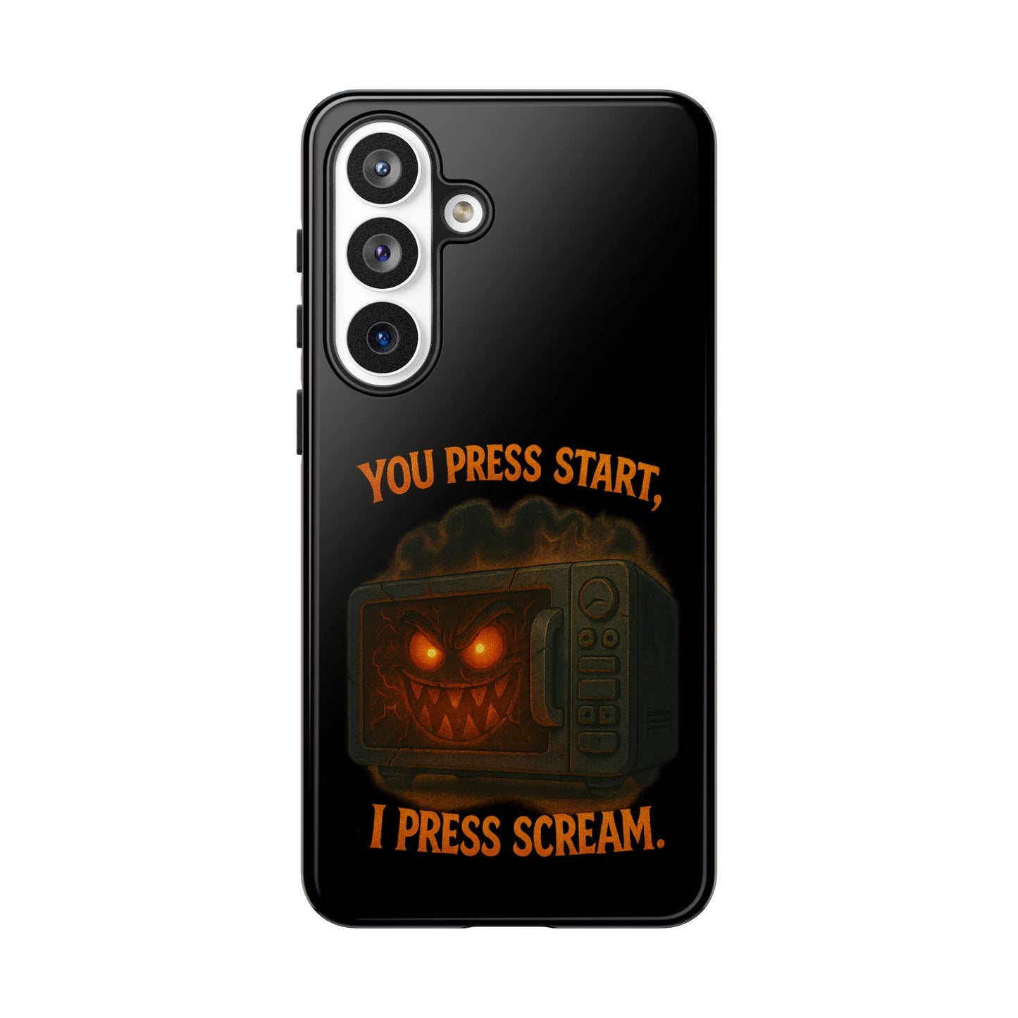 Phone Case — "You Press Start, I Press Scream" Spooky Retro Game Controller Design