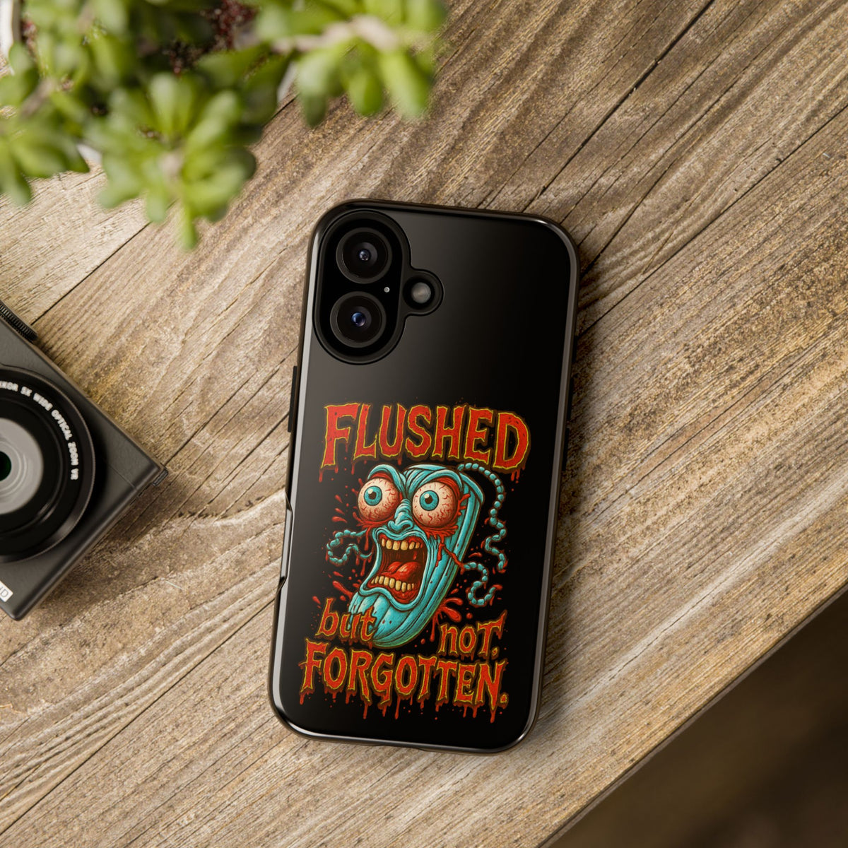 Phone Case — "Flushed But Not Forgotten" Horror Graphic iPhone Cover