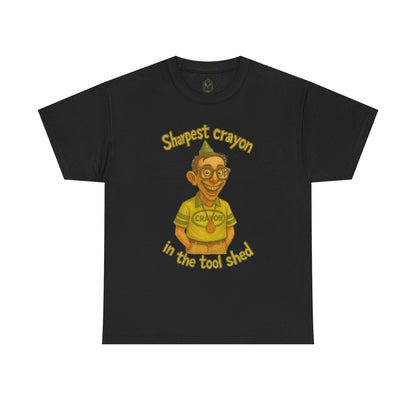 Sharpest Crayon in the Tool Shed T-Shirt | Funny Retro Character Tee