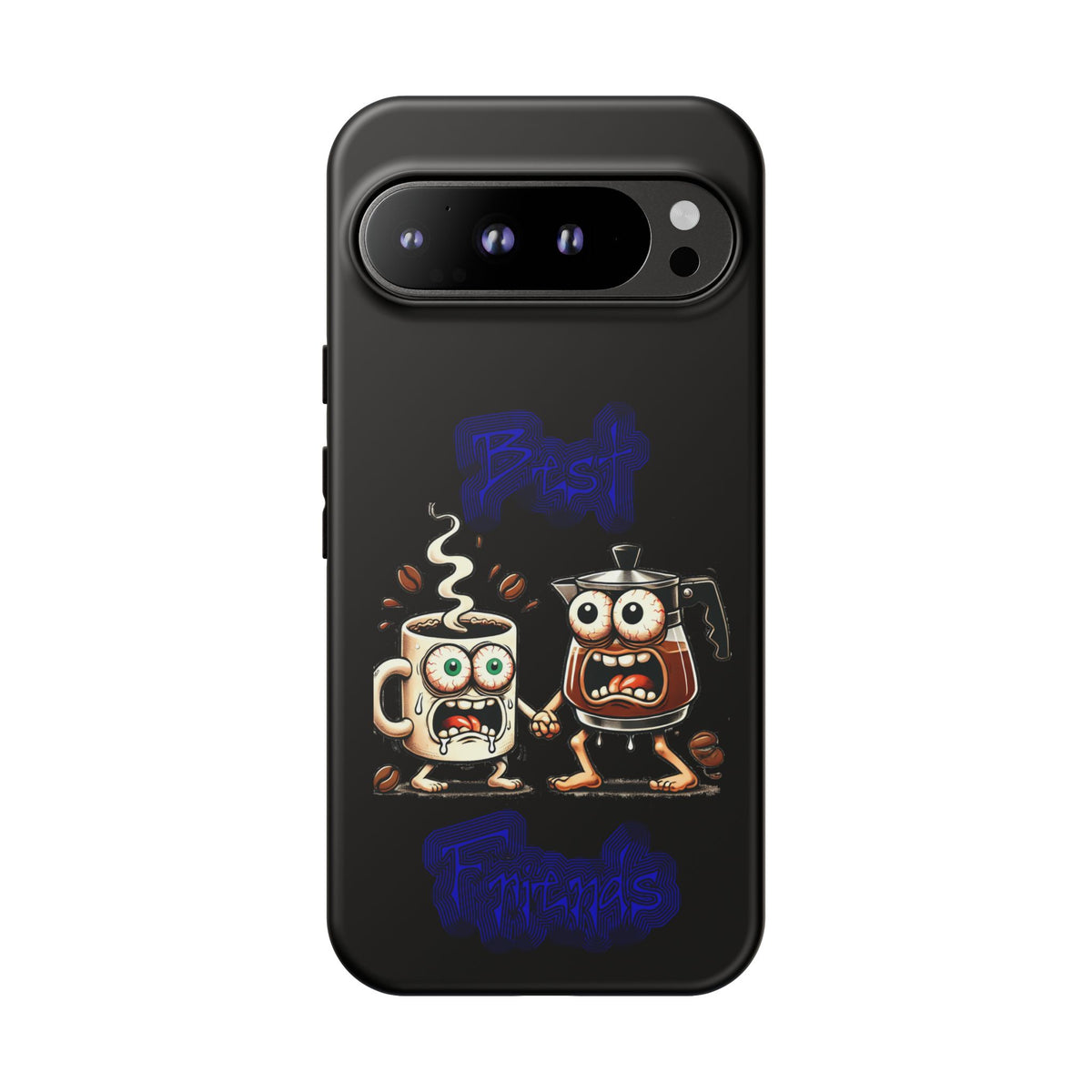Coffee & Tea Fight Phone Case — Funny Kawaii Beverage Cartoon Tough Cases