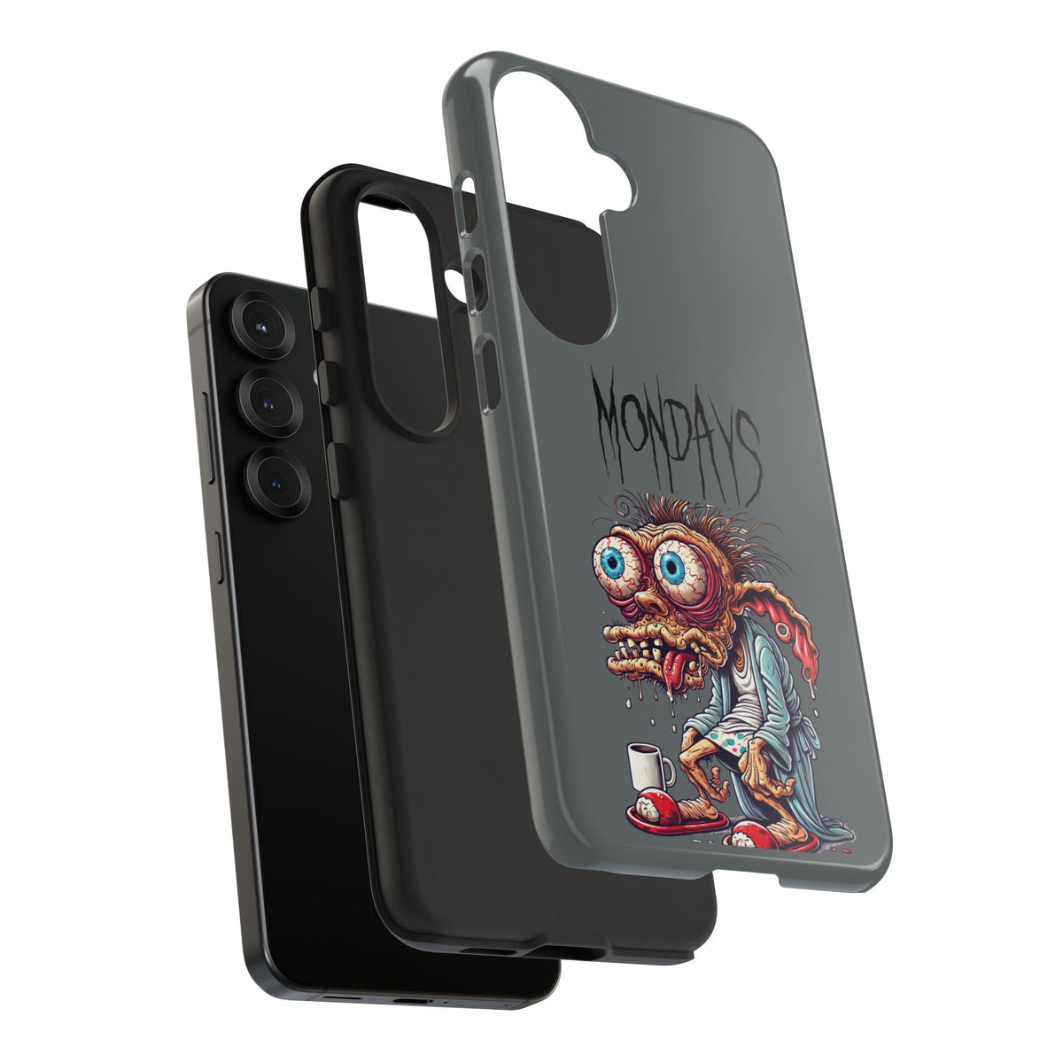 Mondays Zombie Character Phone Case – Funny Groggy Coffee Phone Cover