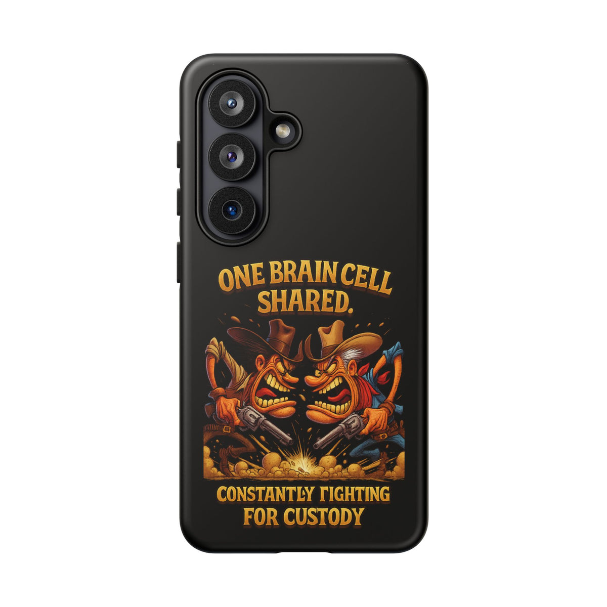 Phone Case — 'One Braincell Shared, Constantly Fighting for Custody' Funny Rivalry Cartoon