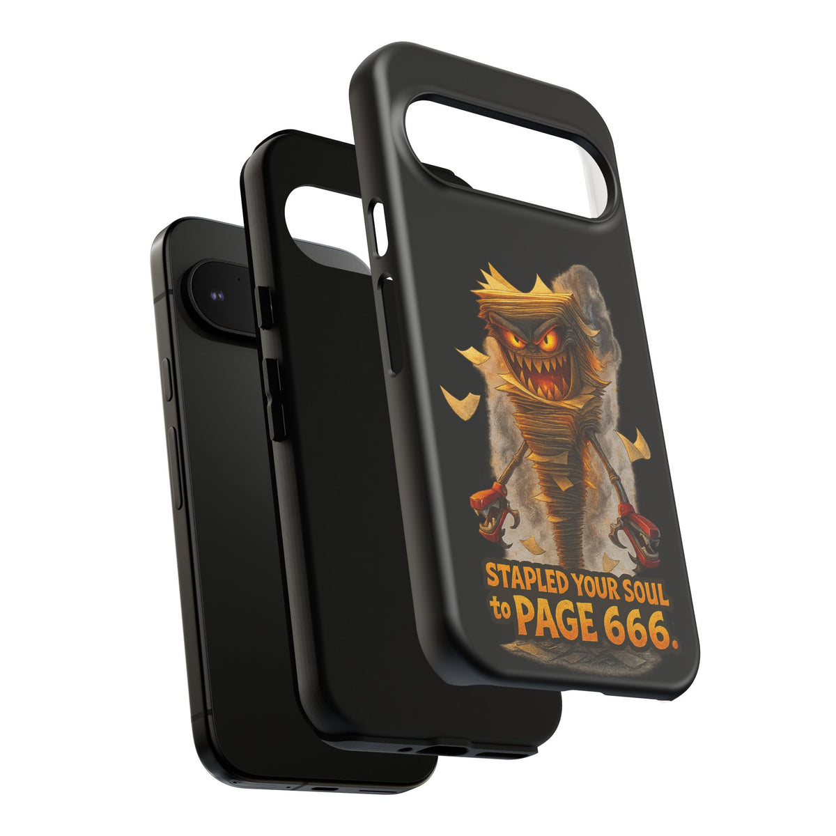 Phone Case — Halloween Mummy Creature “Stapled Your Soul to Page 666” Horror Design