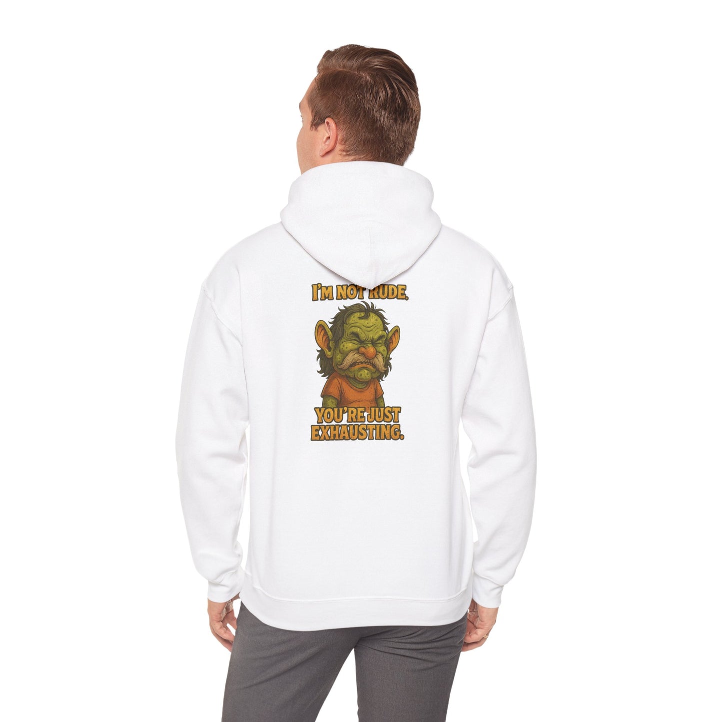 Troll Face Hoodie — "I'm Not Mad, You're Just Exhausting" Graphic Pullover