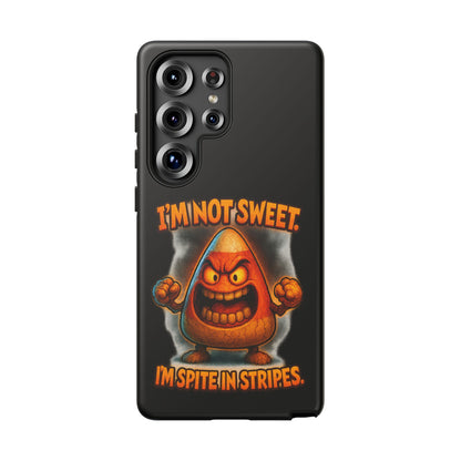 Phone Case — "I'm Not Sweet, I'm Spite in Stripes" Candy Monster Design