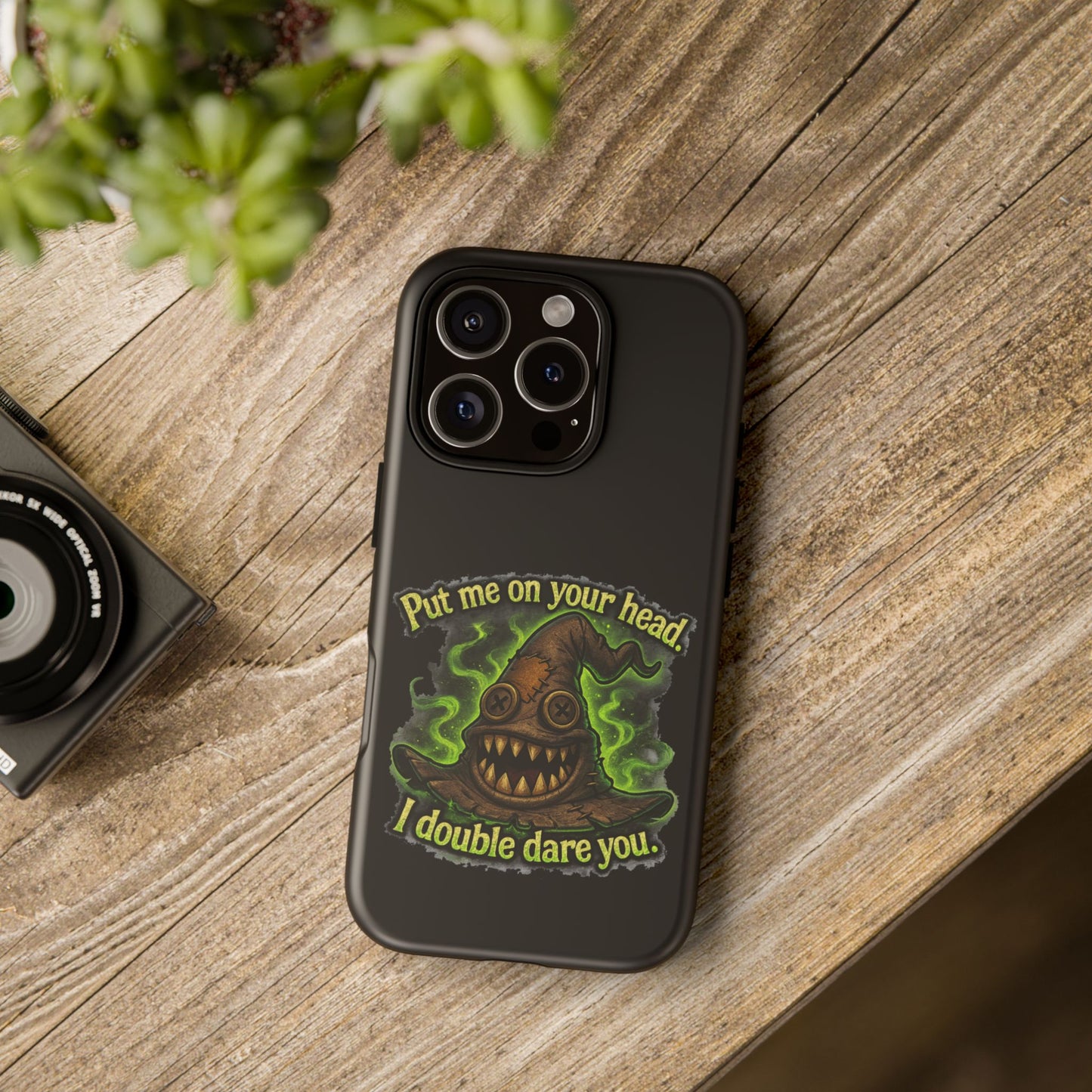Phone Case — 'Put Me On Your Head, I Double Dare You' Witch Hat Horror Design