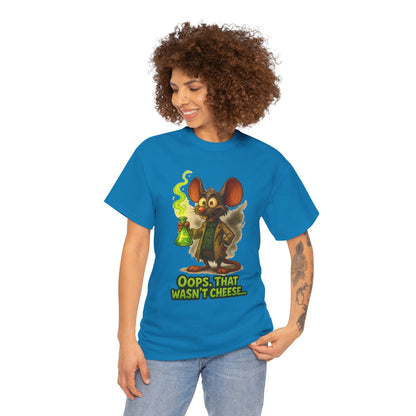 Oops That Wasn't Cheese mouse scientist T-Shirt | funny lab rat design