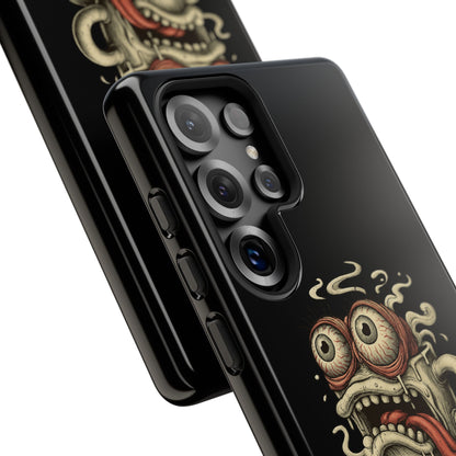 Tough Cases: Retro Hot Coffee Monster Phone Case — Funny 'If Your Mug...' Quote