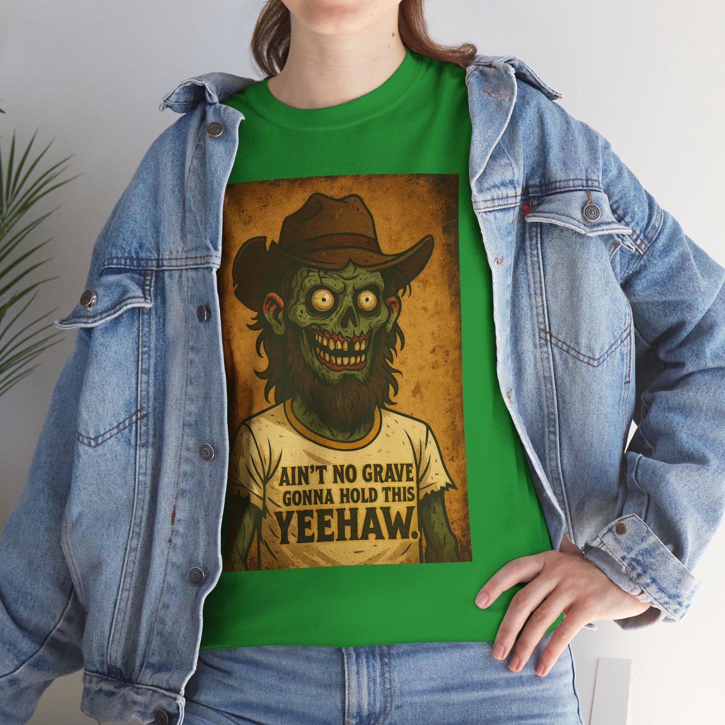 Zombie Cowboy 'Ain't No Grave Gonna Hold This Yeehaw' T-Shirt | Horror Western