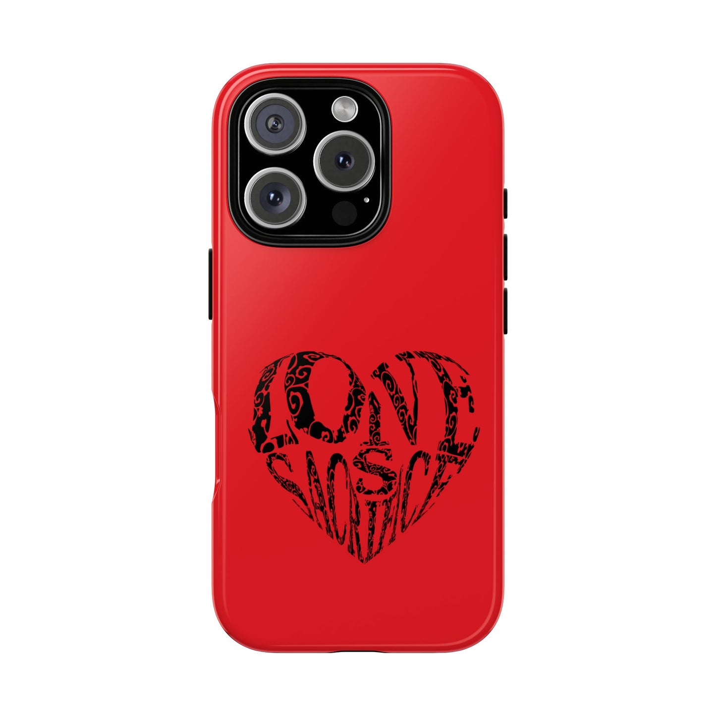 Red 'Love Justice' Heart Phone Case — Protective iPhone Cover, Valentine’s Gift