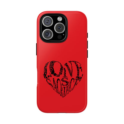 Red 'Love Justice' Heart Phone Case — Protective iPhone Cover, Valentine’s Gift