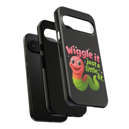 Wiggle It Worm Phone Case — Cute Pink & Green Cartoon iPhone Cover
