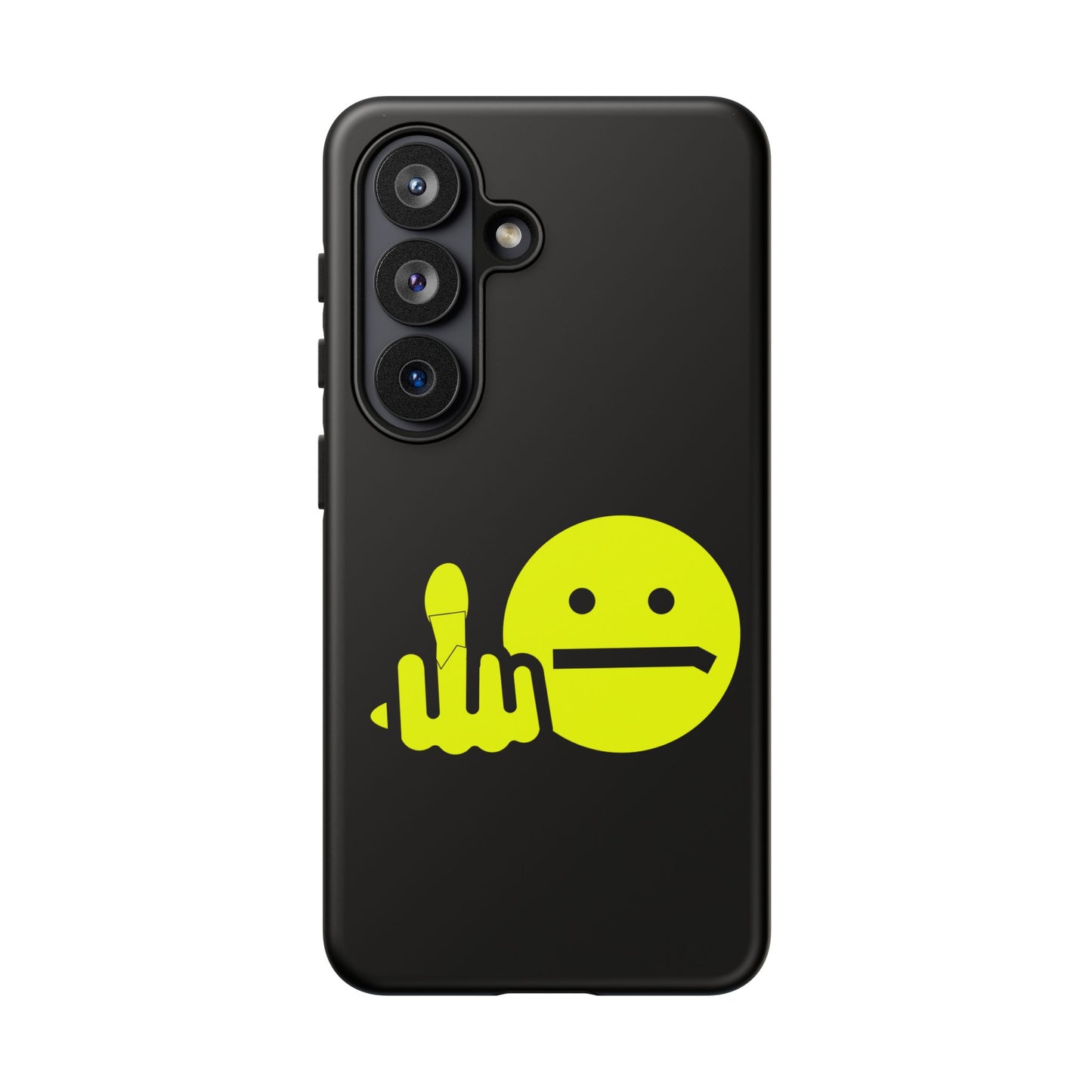 Phone Case — Neon Middle Finger Emoji Graphic