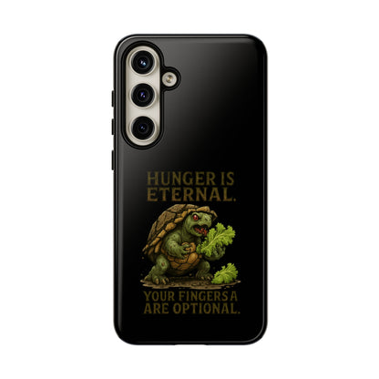 Phone Case — "Hunger Is Eternal, Your Fingers Are Optional" Turtle Monster Design