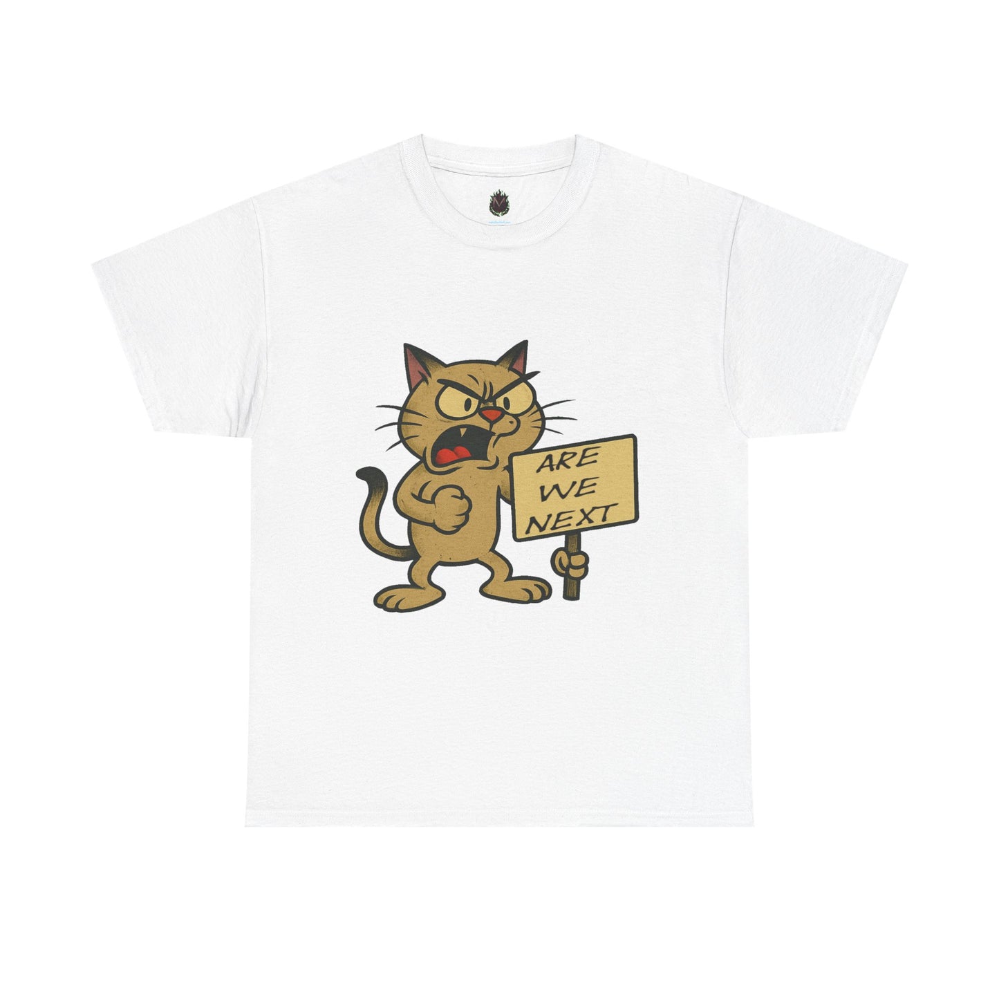 Protest Cat Unisex Heavy Cotton Tee, Funny Cat T-Shirt, Cat Lover Gift, Animal