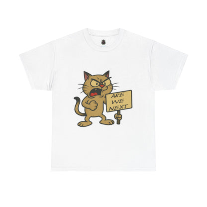 Protest Cat Unisex Heavy Cotton Tee, Funny Cat T-Shirt, Cat Lover Gift, Animal
