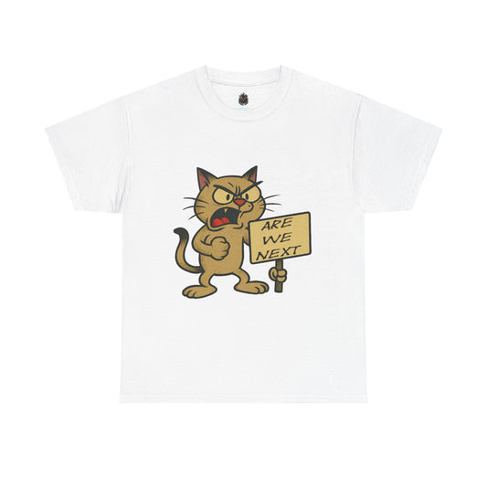 Protest Cat Unisex Heavy Cotton Tee, Funny Cat T-Shirt, Cat Lover Gift, Animal