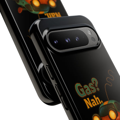 Phone Case — "Gas? Nah. I Run on Bad Far Decisions" Funny Cartoon Car Protective Cover
