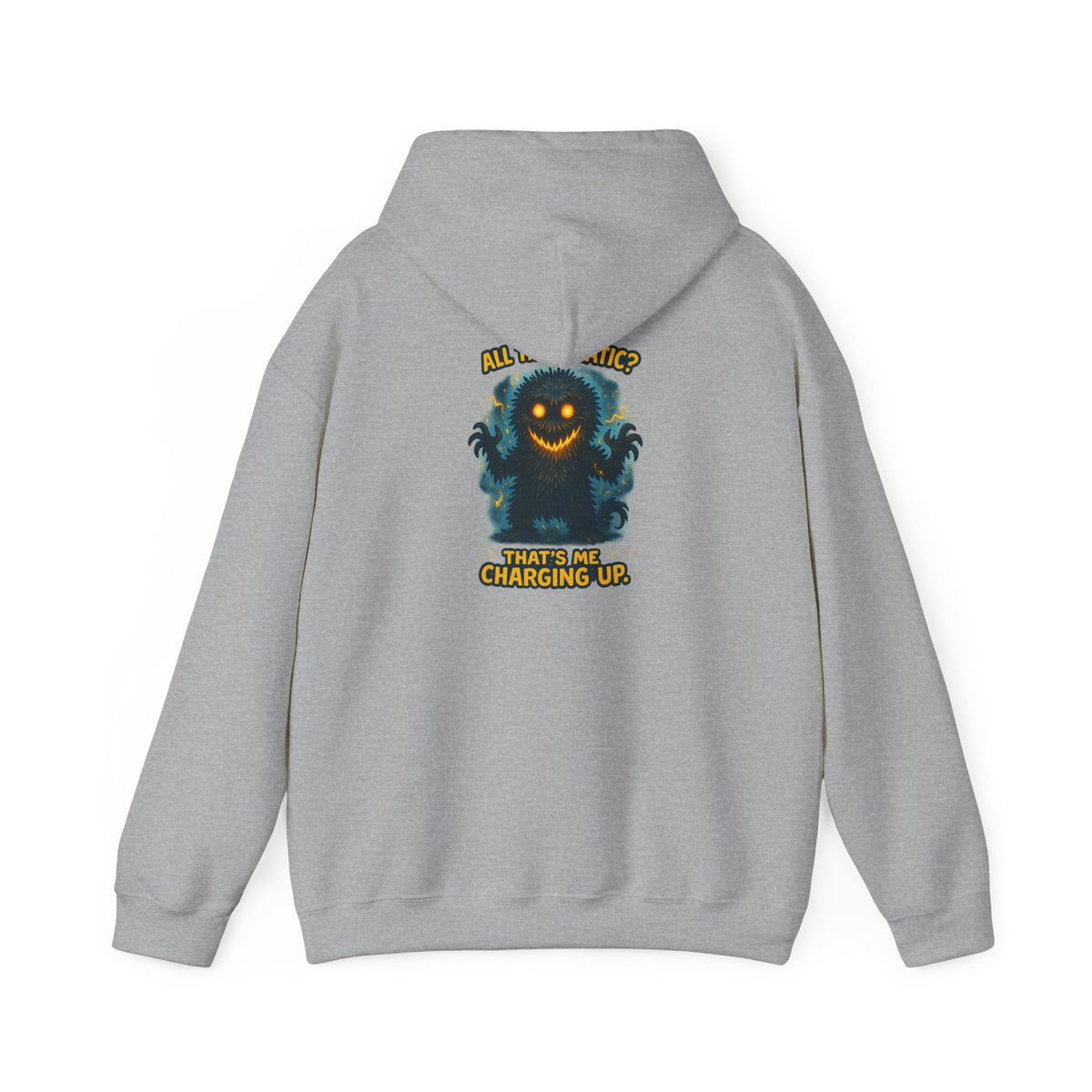 Charging Up Monster Hoodie — "All Smiles" Cozy Graphic Sweatshirt