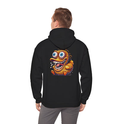 Hoodie — Whimsical Big-Eyed Monster Cartoon Back Print