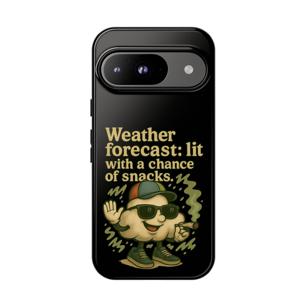 Phone Case — "Weather Forecast: Lit with a Chance of Snacks" Retro Graphic