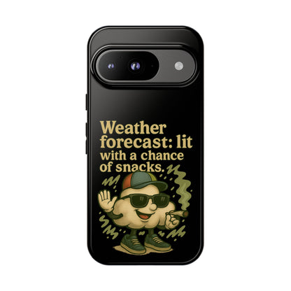 Phone Case — "Weather Forecast: Lit with a Chance of Snacks" Retro Graphic