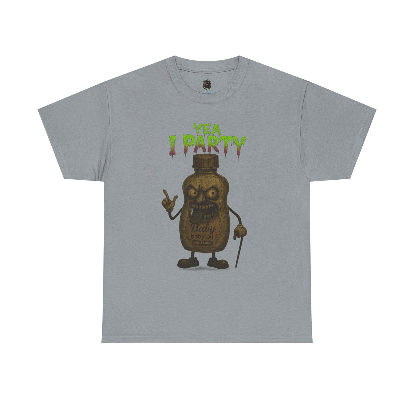 Yea I Party – Deranged Baby Oil Horror Cartoon T-Shirt