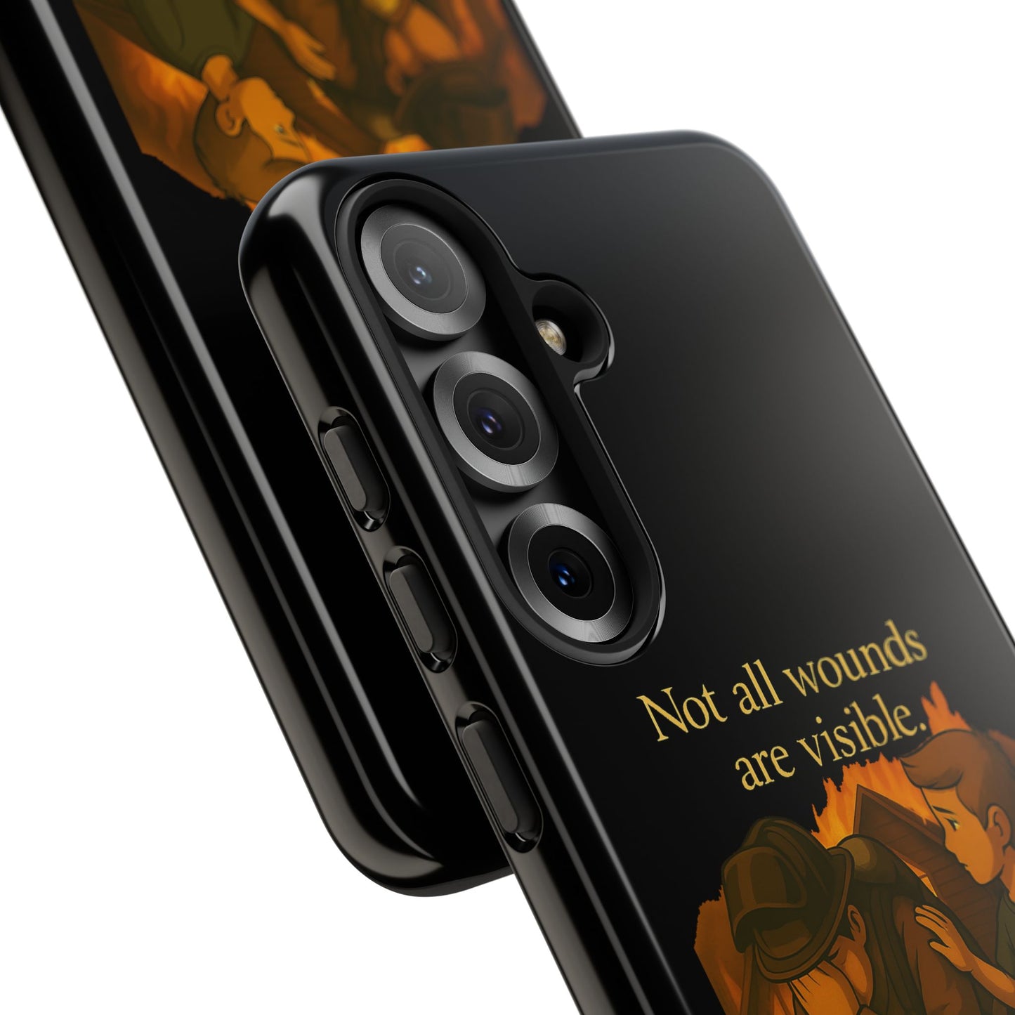 Phone Case — “Not All Wounds Are Visible” Firefighter PTSD Support Design