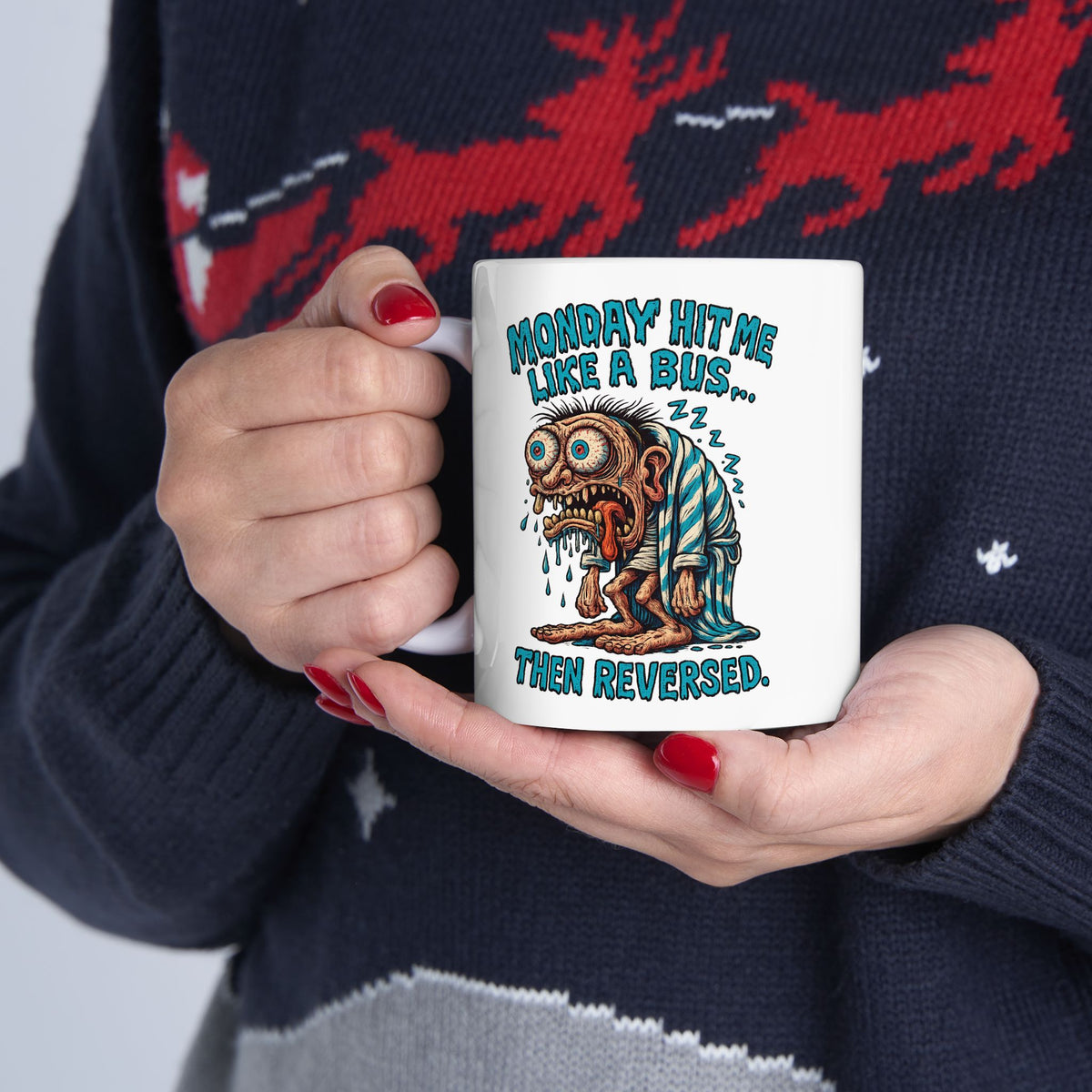 Monday Hit Me Like a Bus – Zombie Work Goblin Mug