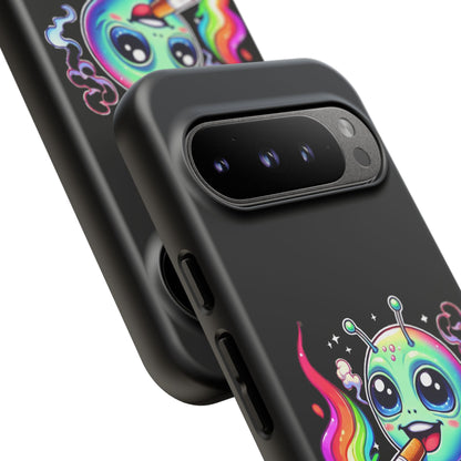 Alien Smoking Rainbow Joint Phone Case — Cute Psychedelic Cannabis iPhone Cover