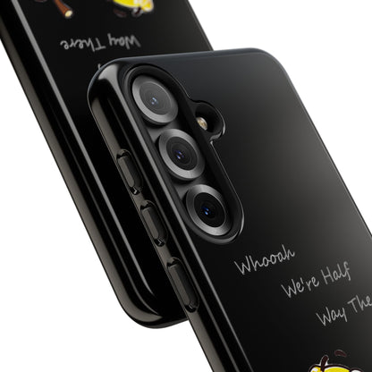 Phone Case - Playful Pear & Lemon Illustration with “Whooah We're Half Way There”
