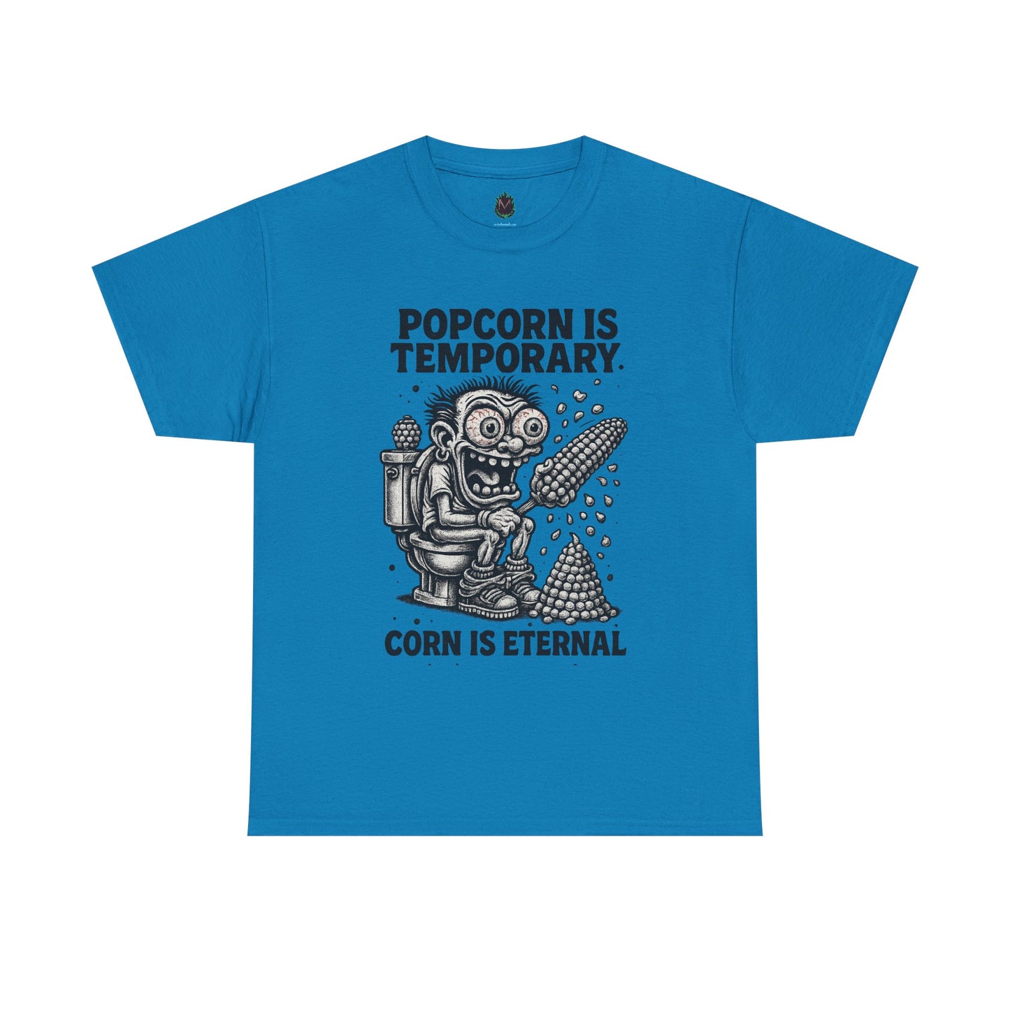 Popcorn Is Temporary Corn Is Eternal T-Shirt | Retro Skull Corn Design