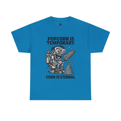 Popcorn Is Temporary Corn Is Eternal T-Shirt | Retro Skull Corn Design
