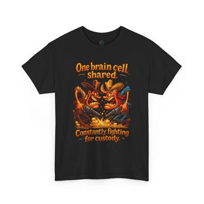 One Brain Cell Shared T-Shirt | Cartoon Dinosaurs Arguing
