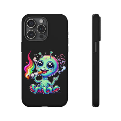 Alien Smoking Rainbow Joint Phone Case — Cute Psychedelic Cannabis iPhone Cover