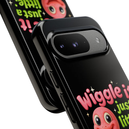 Wiggle It Worm Phone Case — Cute Pink & Green Cartoon iPhone Cover