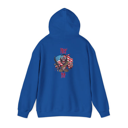 Patriotic Skull & Flag Hoodie – American Eagle Skeleton Graphic Sweatshirt