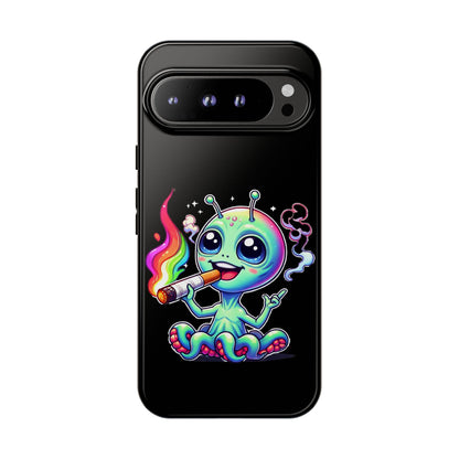 Alien Smoking Rainbow Joint Phone Case — Cute Psychedelic Cannabis iPhone Cover