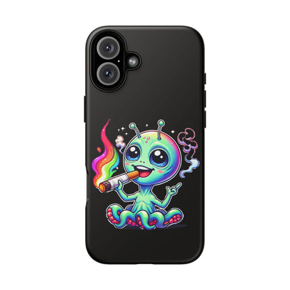 Alien Smoking Rainbow Joint Phone Case — Cute Psychedelic Cannabis iPhone Cover