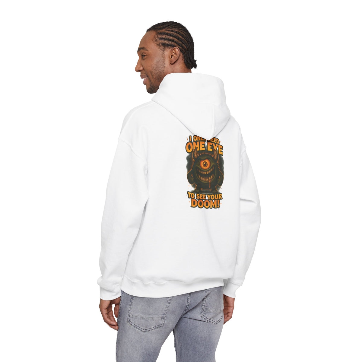 Hoodie — 'I Have One Eye to See Your Doom' Cyclops Horror Graphic Hoodie