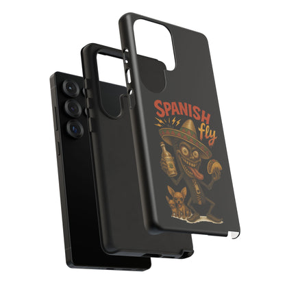 Spanish Fly Tough Phone Case — Retro Skull Sombrero Design