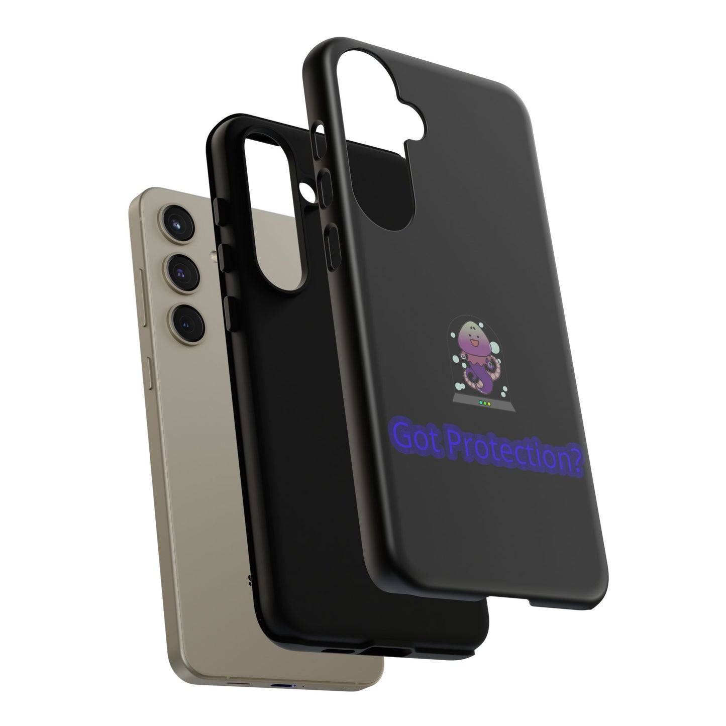 Phone Case — 'Got Protection?' Cute Purple Alien Anti-Shock Protective Cover
