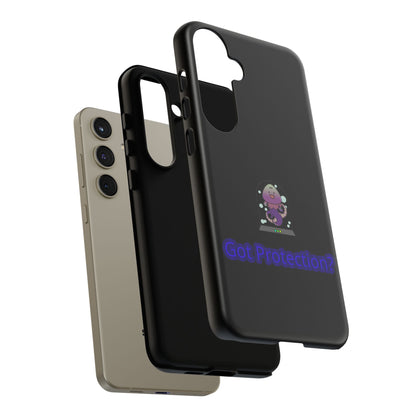 Phone Case — 'Got Protection?' Cute Purple Alien Anti-Shock Protective Cover