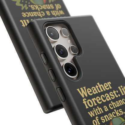 Phone Case — "Weather Forecast: Lit with a Chance of Snacks" Retro Graphic