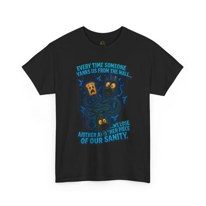 Lost Pieces of Sanity T-Shirt | Surreal Monster Wall Illustration